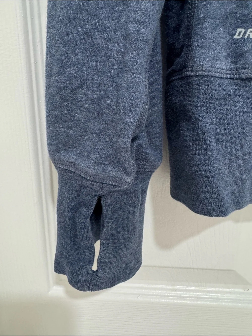 Nike Dri-FIT Women's Full Zip Cowl Neck Jacket Slate Blue Size S Thumbholes